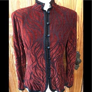 Beaded Chenille Peplum Jacket